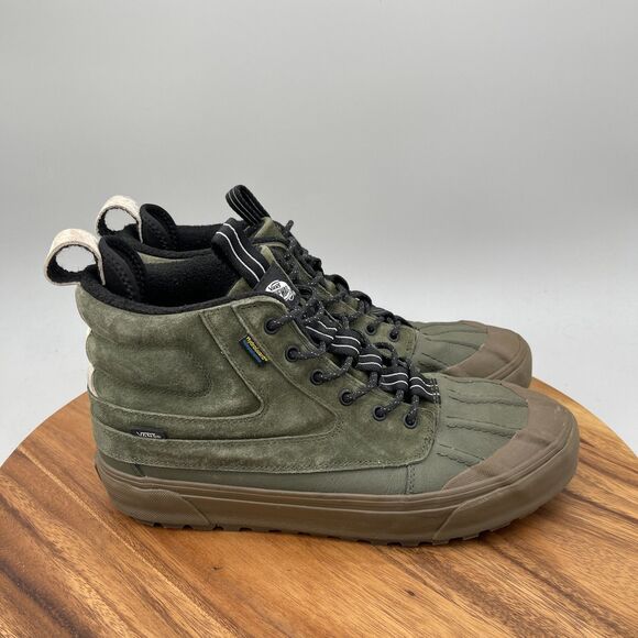 VANS Sk8 Hi Del Pato MTE-2 Shoes Mens Size 11.5 Green Suede Duck Utility Gum